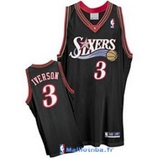 Maillot NBA Pas Cher Philadelphia Sixers Allen Iverson 3 Retro Noir