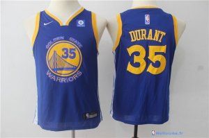 Maillot NBA Pas Cher Golden State Warriors Junior Kevin Durant 35 Bleu 2017/18