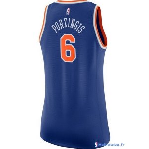 Maillot NBA Pas Cher New York Knicks Femme Kristaps Porzingis 6 Bleu Icon 2017/18