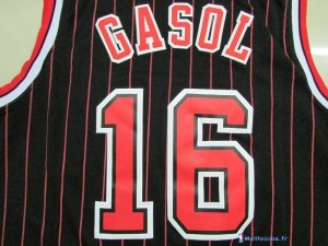 Maillot NBA Pas Cher Chicago Bulls Pau Gasol 16 Noir Bande