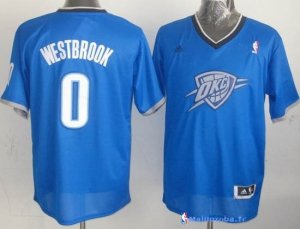 Maillot NBA Pas Cher Noël Oklahoma City Thunder Westbrook 0 Bleu 01