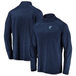 Memphis Grizzlies Fanatics Branded Navy Iconic Striated Raglan Quarter-Zip Pullover Jacket