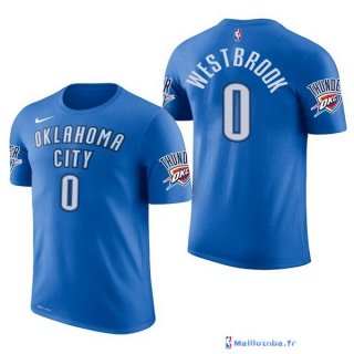 Maillot Manche Courte Oklahoma City Thunder Russell Westbrook 0 Bleu 2017/18