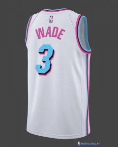 Maillot NBA Pas Cher Miami Heat Dwyane Wade 3 Blanc Ville 2017/18