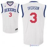 Maillot NBA Pas Cher Philadelphia Sixers Allen Iverson 3 Blanc