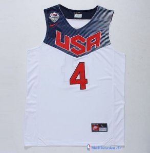 Maillot NBA Pas Cher USA 2014 Curry 4 Blanc