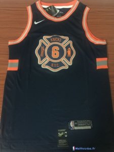 Maillot NBA Pas Cher New York Knicks Kristaps Porzingis 6 Nike Bleu Ville 2017/18