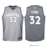 Maillot NBA Pas Cher Minnesota Timberwolves Junior Karl Anthony 32 Towns Nike Gris Ville 2017/18