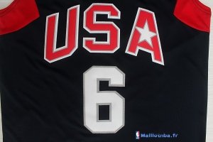 Maillot NBA Pas Cher USA 2008 James 6 Noir