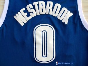 Maillot NBA Pas Cher Oklahoma City Thunder Russell Westbrook 0 Retro Bleu