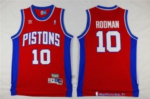 Maillot NBA Pas Cher Detroit Pistons Dennis Rodman 10 Retro Rouge