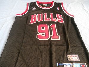 Maillot NBA Pas Cher Chicago Bulls Dennis Rodman 91 Noir