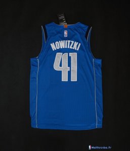 Maillot NBA Pas Cher Dallas Mavericks Dirk Nowitzki 41 Bleu Icon 2017/18