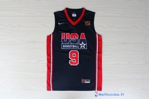 Maillot NBA Pas Cher USA 1992 Jordan 9 Noir