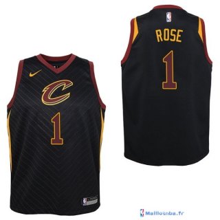 Maillot NBA Pas Cher Cleveland Cavaliers Junior Derrick Rose 1 Noir Statement 2017/18