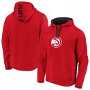 Atlanta Hawks Fanatics Branded Red Black Iconic Defender Performance Primary Logo Pullover Hoodie