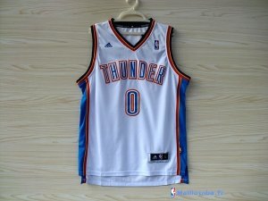 Maillot NBA Pas Cher Oklahoma City Thunder Russell Westbrook 0 Blanc