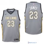 Maillot NBA Pas Cher Cleveland Cavaliers Junior LeBron James 23 Nike Gris Ville 2017/18