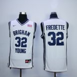 Maillot NCAA Pas Cher Brigham Jimmer Fredette 32 Blanc