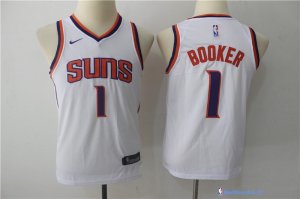 Maillot NBA Pas Cher Phoenix Suns Junior Devin Booker 1 Blanc Association 2017/18