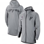 San Antonio Spurs Nike Silver Authentic Showtime Therma Flex Performance Full-Zip Hoodie