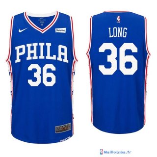 Maillot NBA Pas Cher Philadelphia Sixers Shawn Long 36 Bleu 2017/18