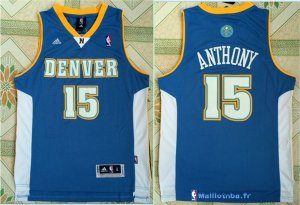 Maillot NBA Pas Cher Denver Nuggets Carmelo Anthony 15 Retro Bleu