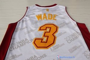 Maillot NBA Pas Cher Miami Heat Dwyane Wade 3 Blanc Or