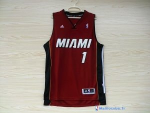 Maillot NBA Pas Cher Miami Heat Chris Bosh 1 Rouge Noir