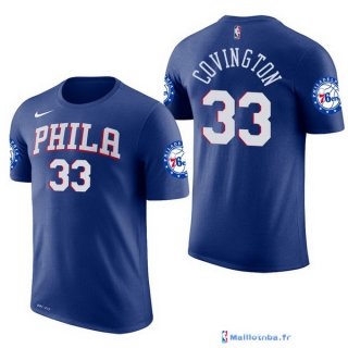 Maillot Manche Courte Philadelphia Sixers Robert Covington 33 Bleu 2017/18