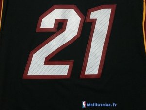 Maillot NBA Pas Cher Miami Heat Jamaal Magloire 12 Noir Rouge