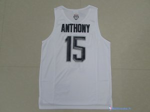 Maillot NBA Pas Cher USA 2016 Carmelo Anthony 15 Blanc