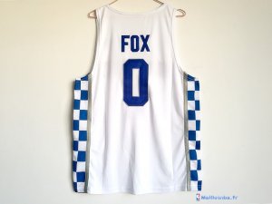 Maillot NCAA Pas Cher Kansas De'Aaron Fox 0 Blanc