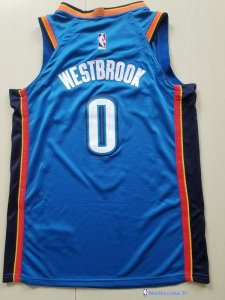 Maillot NBA Pas Cher Oklahoma City Thunder Junior Russell Westbrook 0 Bleu Icon 2017/18