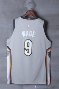 Maillot NBA Pas Cher Cleveland Cavaliers Dwyane Wade 9 Gris Ville 2017/18