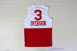 Maillot NBA Pas Cher Philadelphia Sixers Allen Iverson 3 Retro Blanc Rouge