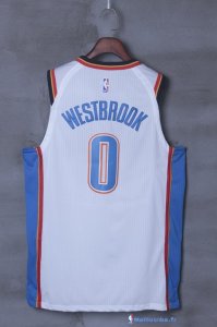 Maillot NBA Pas Cher Oklahoma City Thunder Russell Westbrook 0 Blanc Association 2017/18