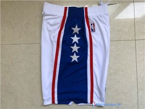 Pantalon NBA Pas Cher Philadelphia Sixers Blanc Bleu