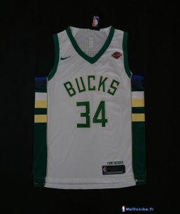 Maillot NBA Pas Cher Milwaukee Bucks Giannis Antetokounmpo 34 Blanc 2017/18