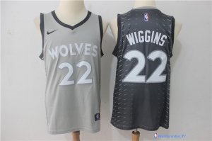 Maillot NBA Pas Cher Minnesota Timberwolves Andrew Wiggins 22 Nike Gris Ville 2017/18