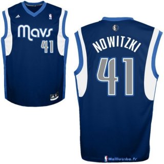 Maillot NBA Pas Cher Dallas Mavericks Dirk Nowitzki 41 Bleu Profond