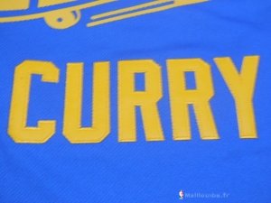 Maillot NBA Pas Cher Golden State Warriors Stephen Curry 30 Retro City Bleu