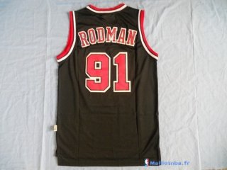 Maillot NBA Pas Cher Chicago Bulls Dennis Rodman 91 Noir