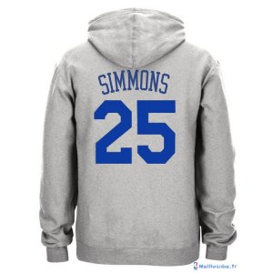 Sweat Capuche NBA Philadelphia Sixers Ben Simmons 25 Gris