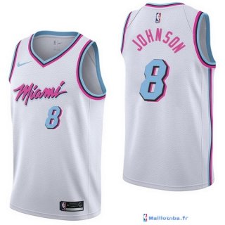 Maillot NBA Pas Cher Miami Heat Tyler Johnson 8 Nike Blanc Ville 2017/18