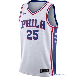 Maillot NBA Pas Cher Philadelphia Sixers Ben Simmons 25 Blanc Association 2017/18