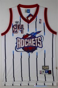 Maillot NBA Pas Cher Houston Rockets Hakeem Abdul Olajuwon 34 Retro Blanc