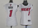 Maillot NBA Pas Cher Miami Heat Femme Chris Bosh 1 Blanc