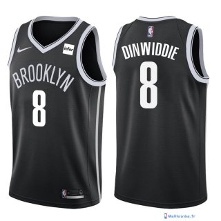 Maillot NBA Pas Cher Brooklyn Nets Spencer Dinwiddie 8 Noir 2017/18