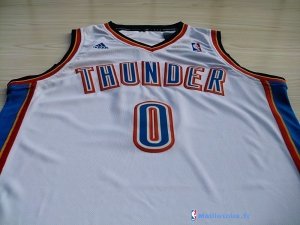 Maillot NBA Pas Cher Oklahoma City Thunder Russell Westbrook 0 Blanc